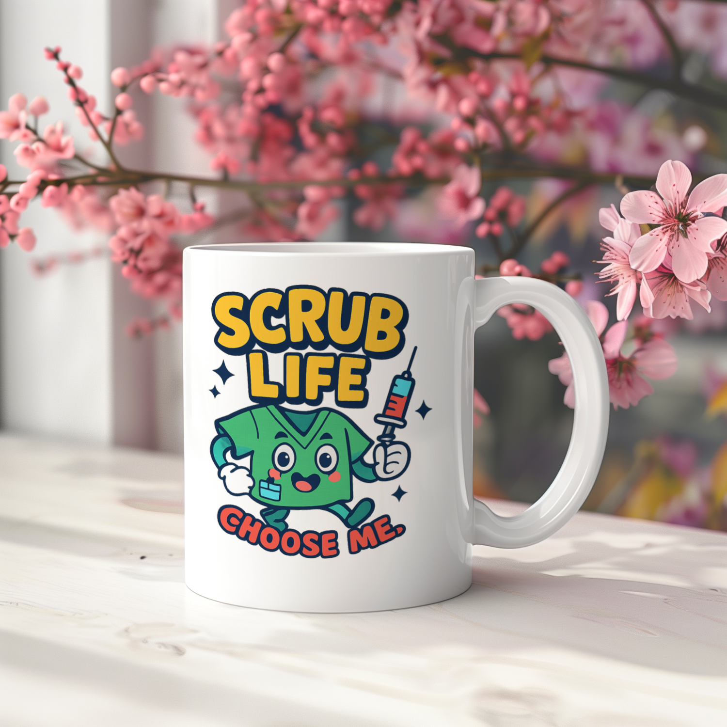 Scrubs On Coffee In Nurse Mode Coffee Mug | Funny Nurse Humor | Ceramic Mug