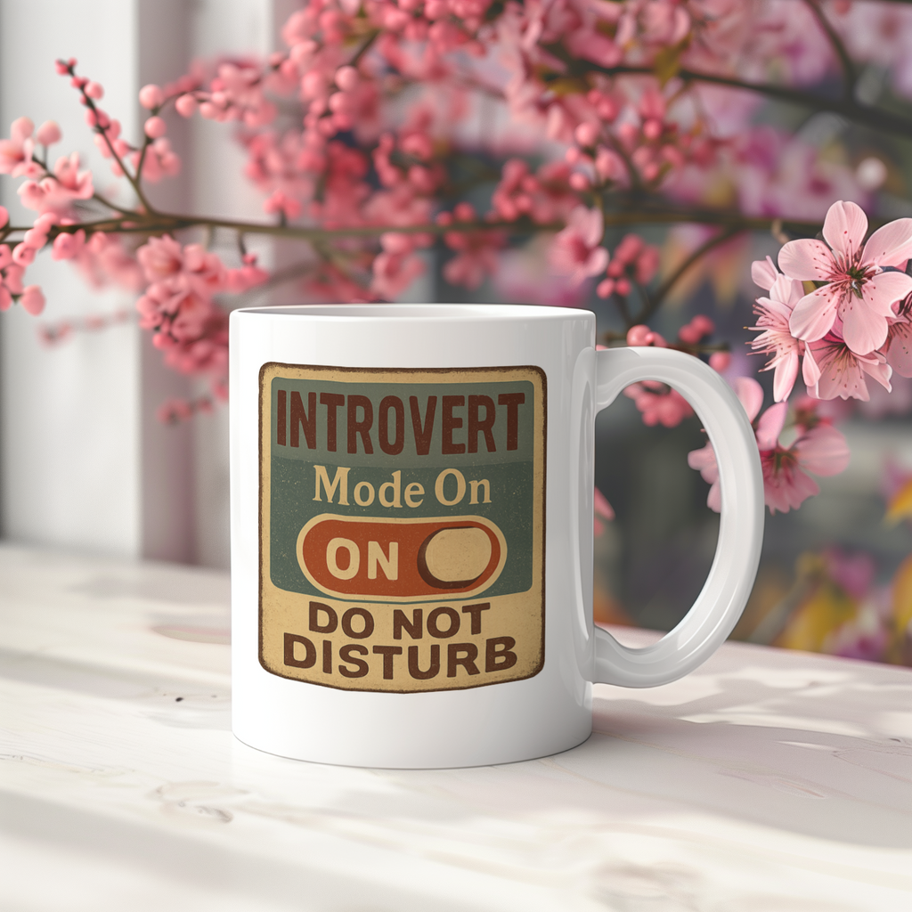 Introvert Recharging Please Wait Coffee Mug | Funny Introvert Humor | Ceramic Mug