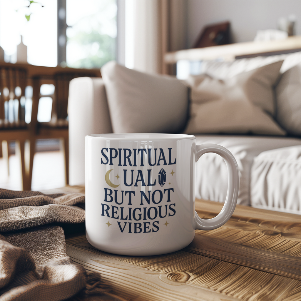 Spiritual But Not Religious Vibes Only Coffee Mug | Unique Gift | Ceramic Mug