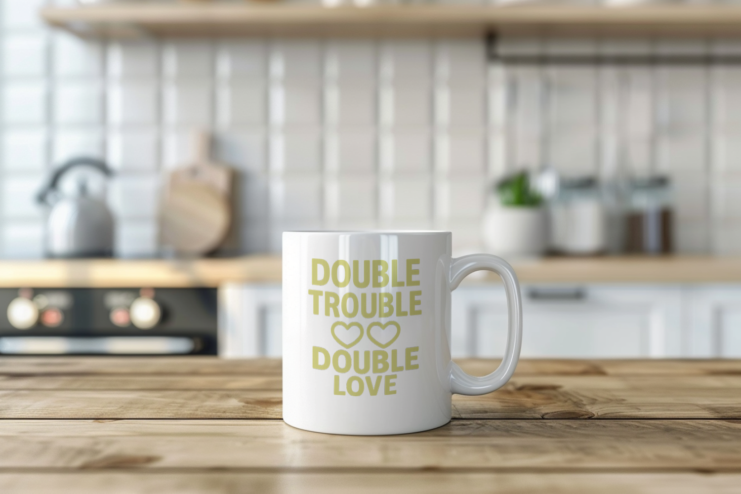 Twin Mom Double The Trouble Double The Love Coffee Mug | Gift for Mom | Ceramic Mug