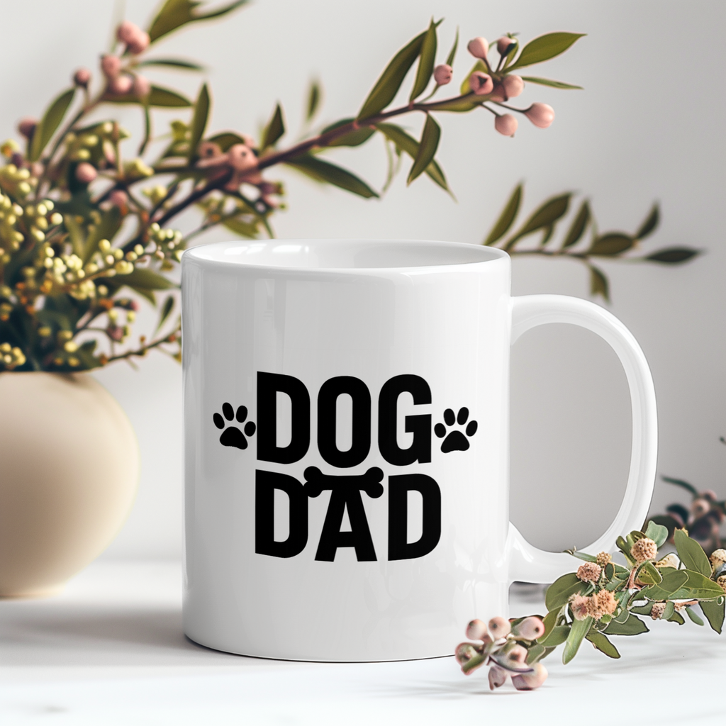 Dog Dad Paw Print Coffee Mug | Dog Lover Gift | Ceramic Mug