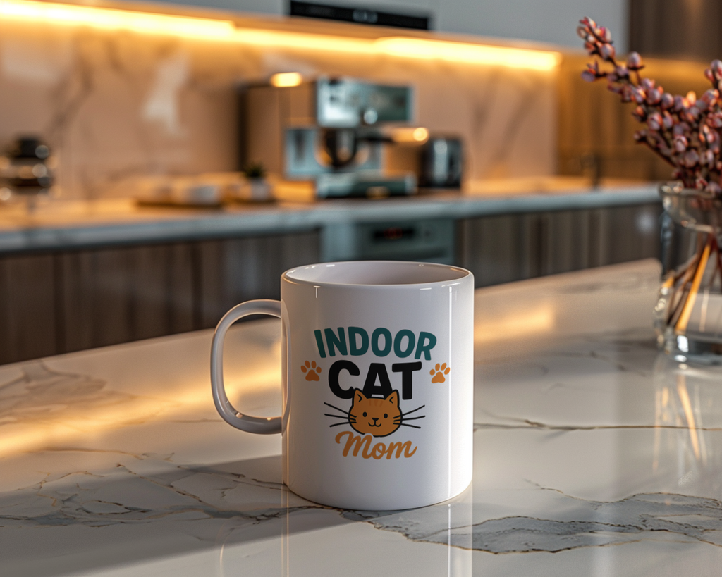 Indoor Cat Zero Drama Maximum Cuddles Coffee Mug | Cat Lover Gift | Ceramic Mug