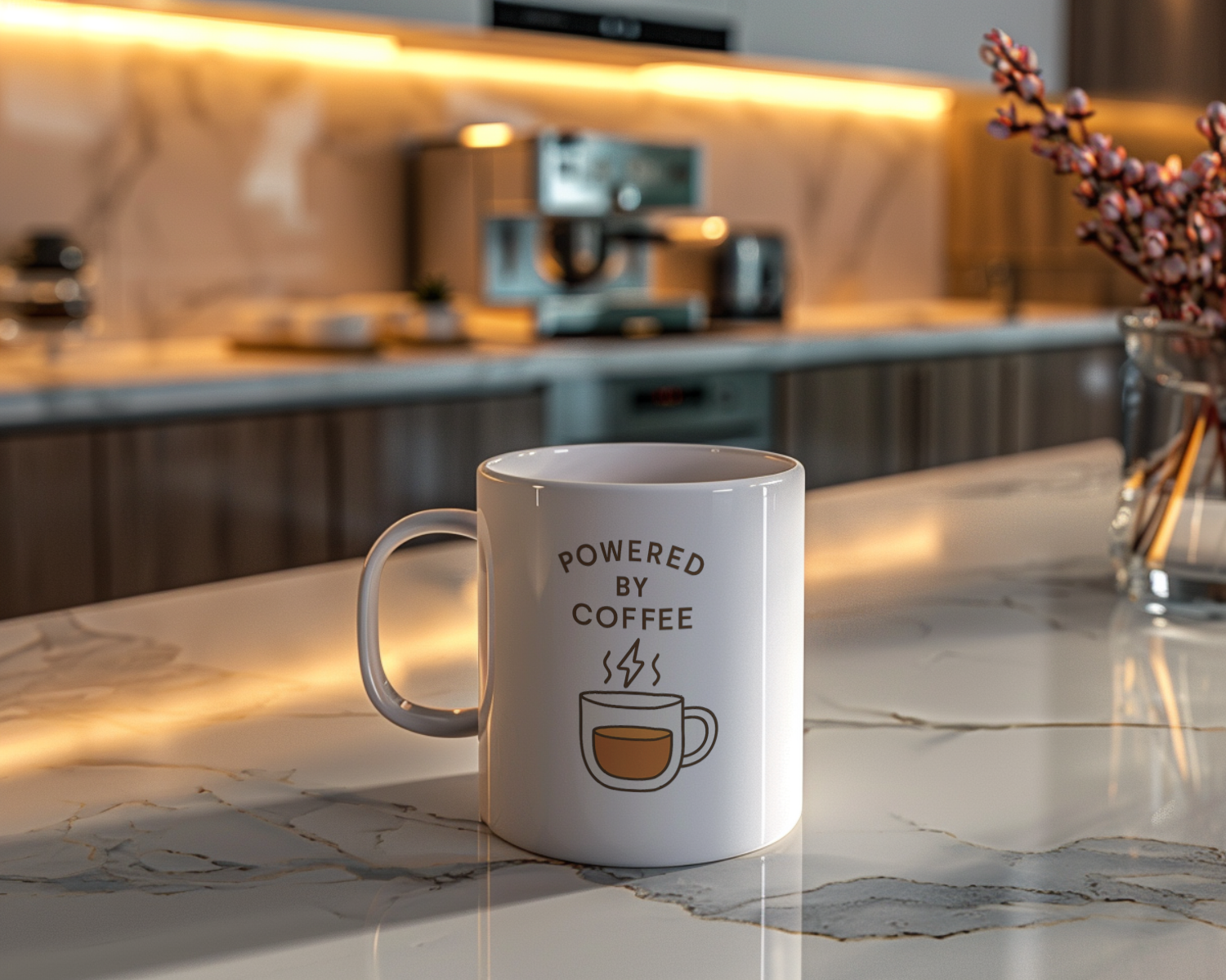 Powered By Coffee And Sheer Will Coffee Mug | Funny Gift | Ceramic Mug