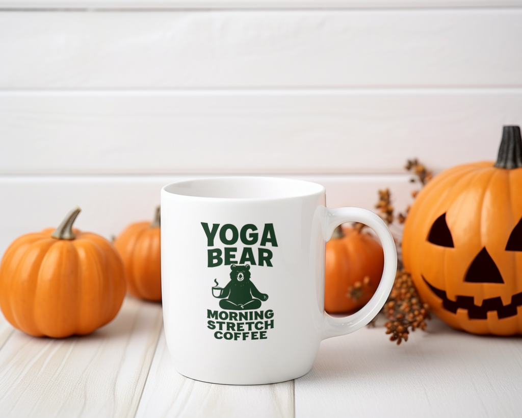 Yoga Bear Morning Stretch Coffee Coffee Mug | Coffee Lover Gift | Ceramic Mug