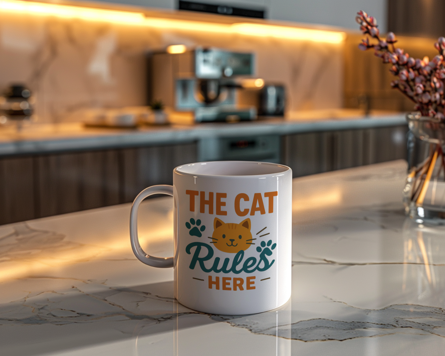Serving My Cat Since Day One Coffee Mug | Funny Cat Owner Gift | Ceramic Mug