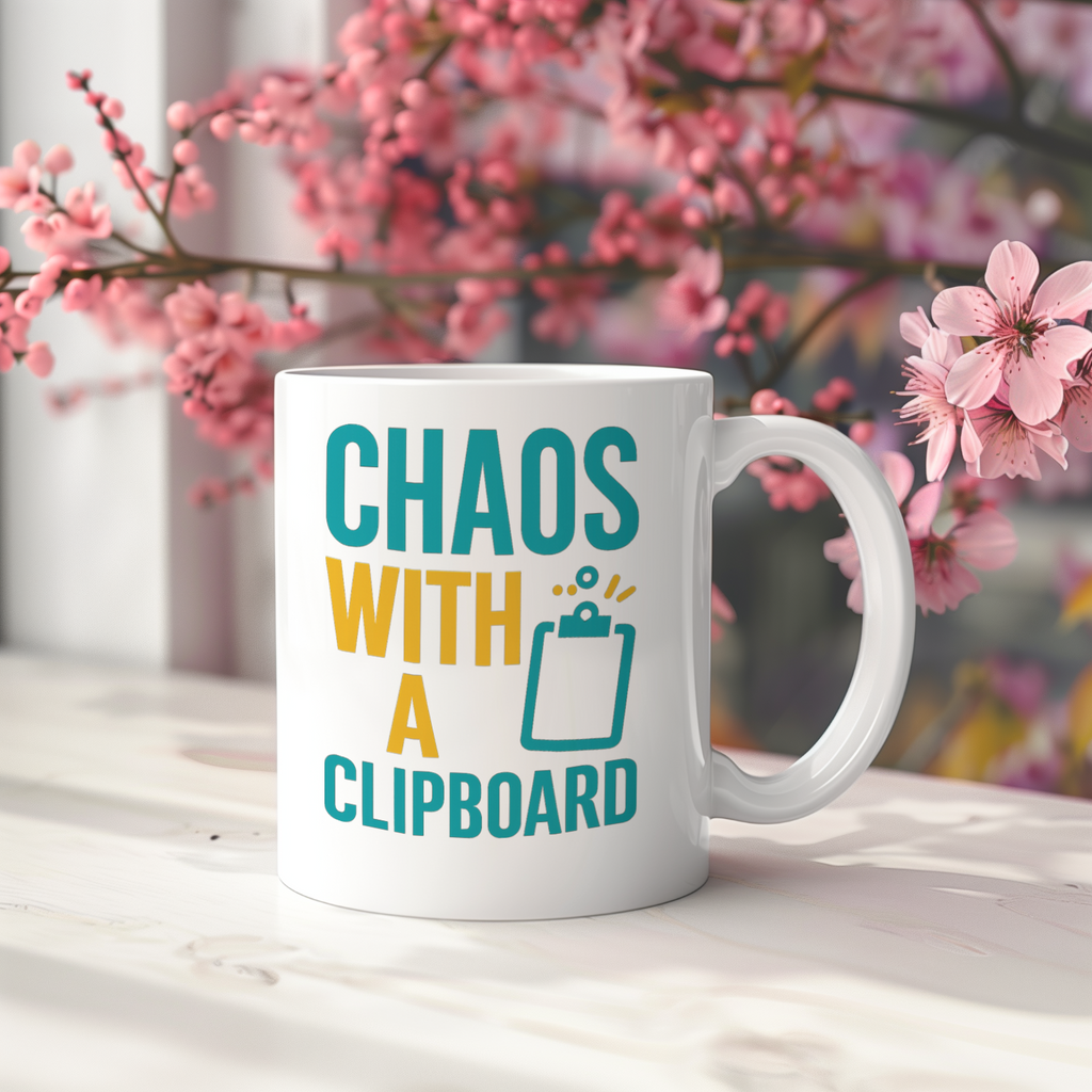 Event Planner Chaos With A Clipboard Coffee Mug | Unique Gift | Ceramic Mug