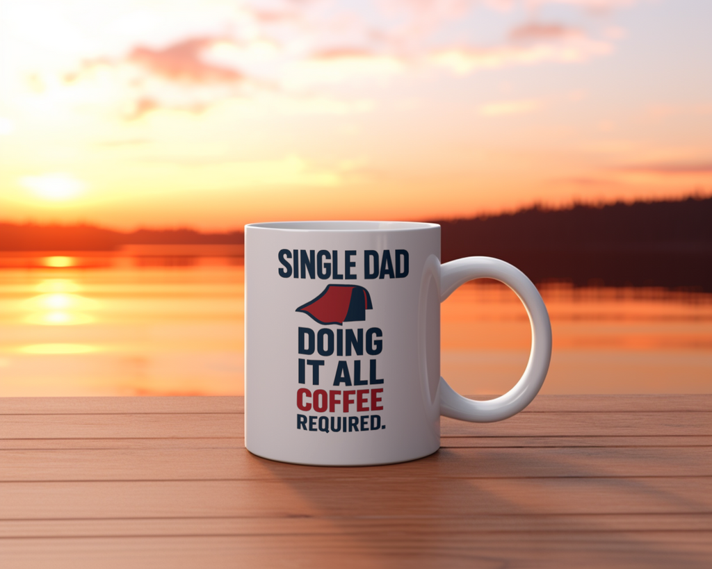 Single Dad Doing It All Coffee Required Coffee Mug | Gift for Dad | Ceramic Mug