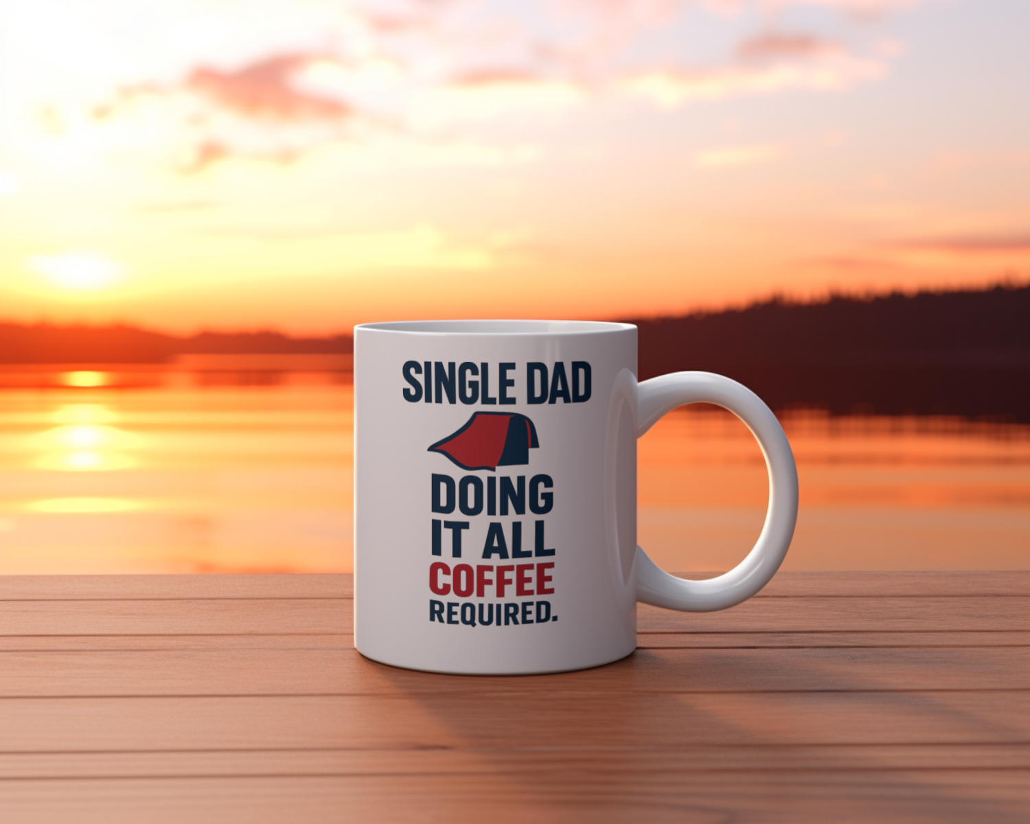 Single Dad Doing It All Coffee Required Coffee Mug | Gift for Dad | Ceramic Mug