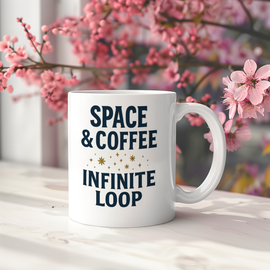 Astronomy Nerd Space And Coffee Infinite Loop Coffee Mug | Coffee Lover Gift | Ceramic Mug