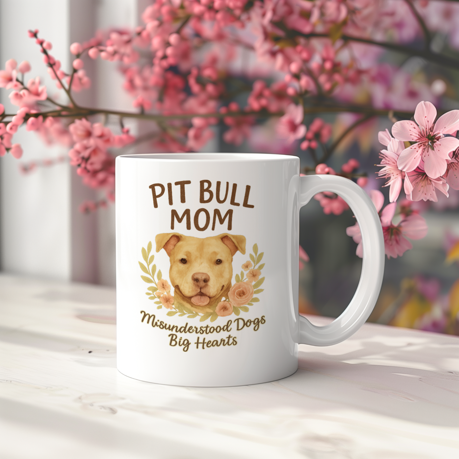 Pit Bull Mom Misunderstood Dogs Big Hearts Ceramic Mug