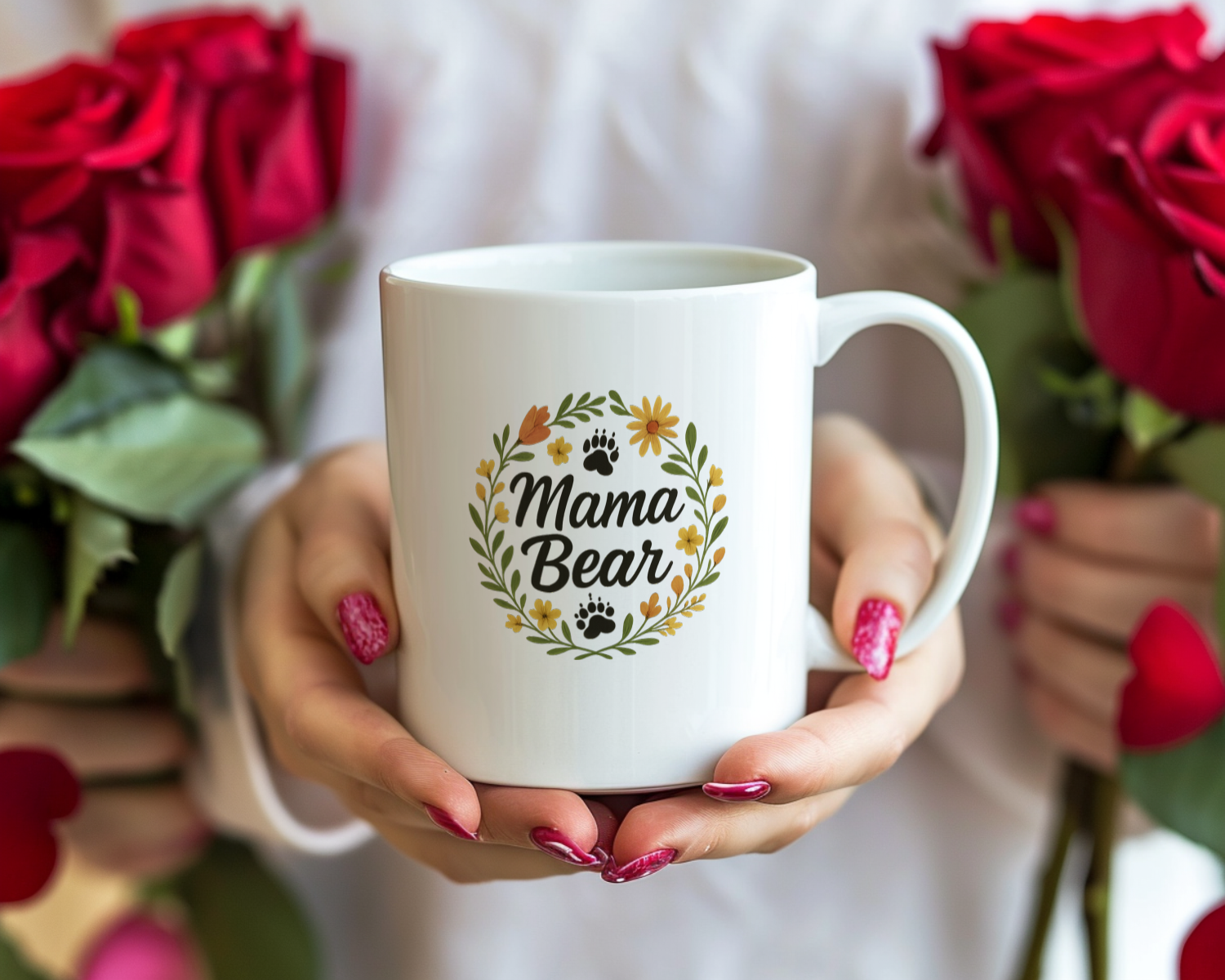 Mama Bear Floral Coffee Mug | Unique Gift | Ceramic Mug
