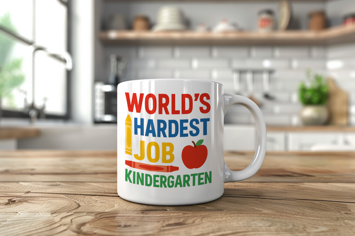 Kindergarten Teacher World's Hardest Job Coffee Mug | Teacher Gift | Ceramic Mug