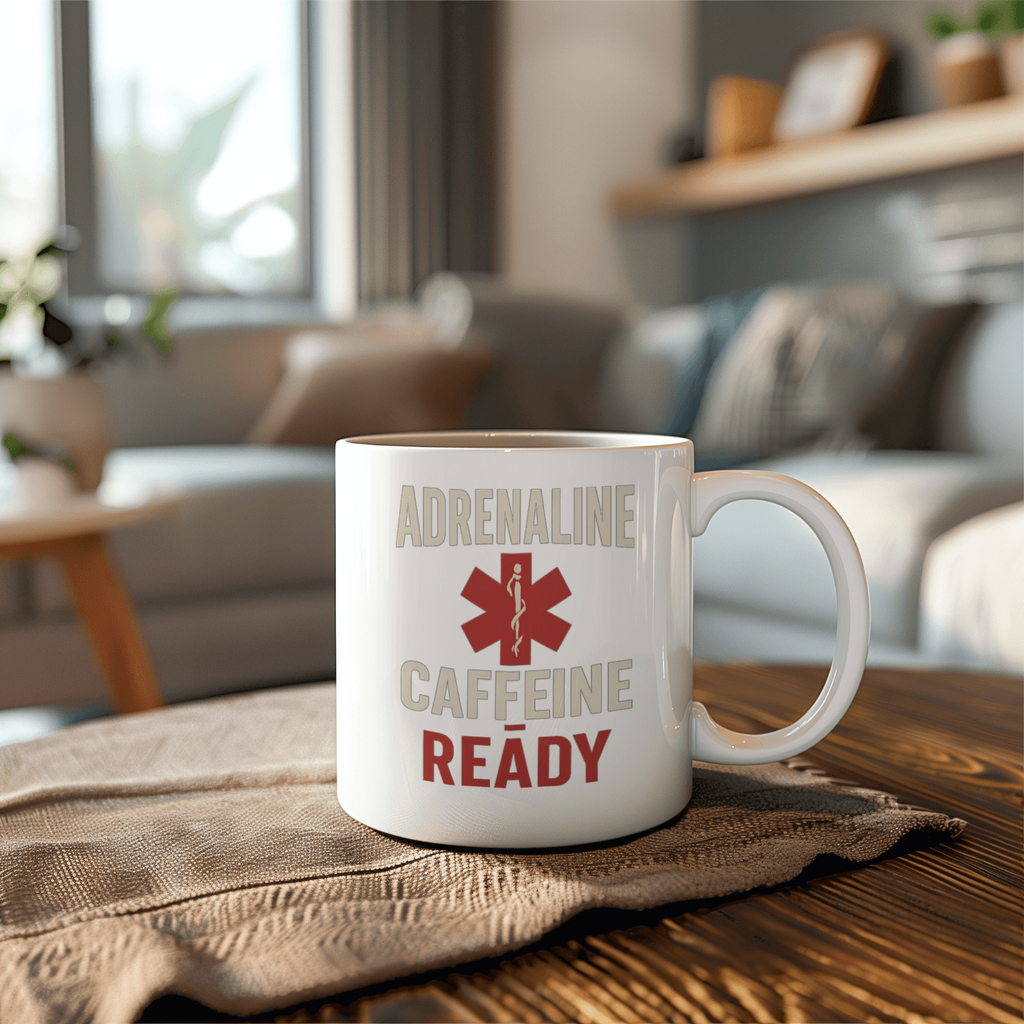 Paramedic Adrenaline And Caffeine Morning Coffee Mug | Unique Gift | Ceramic Mug