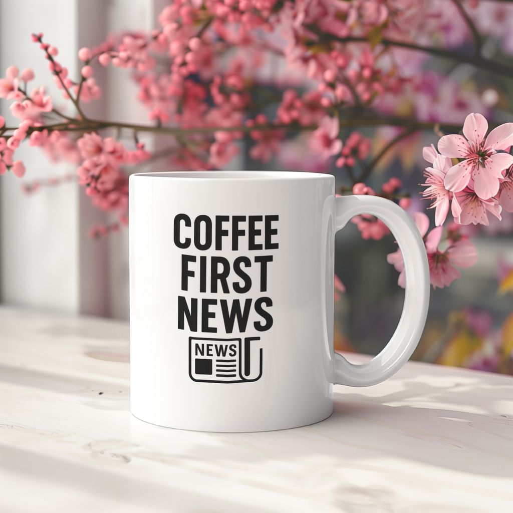 Reporter Coffee First News Later Coffee Mug | Coffee Lover Gift | Ceramic Mug