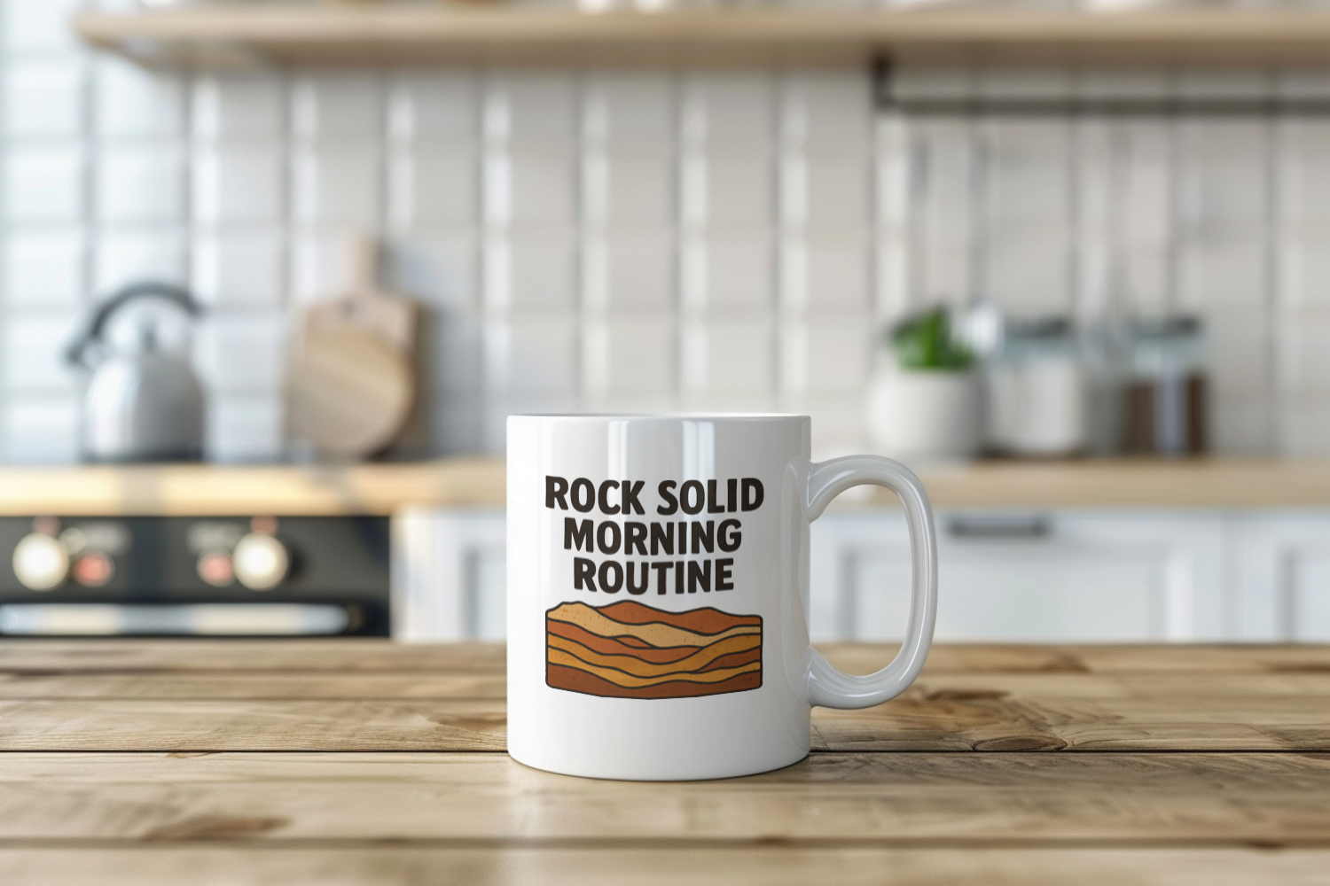 Geologist Rock Solid Morning Routine Coffee Mug | Unique Gift | Ceramic Mug