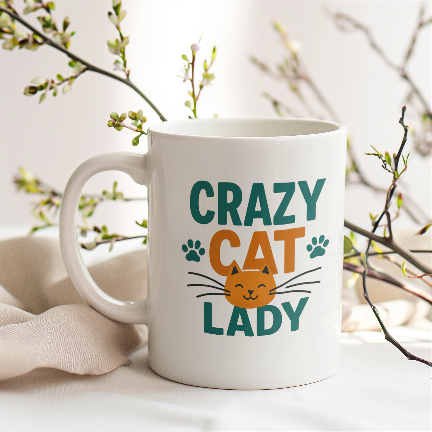 Future Crazy Cat Lady In Training Coffee Mug | Cat Lover Humor | Ceramic Mug