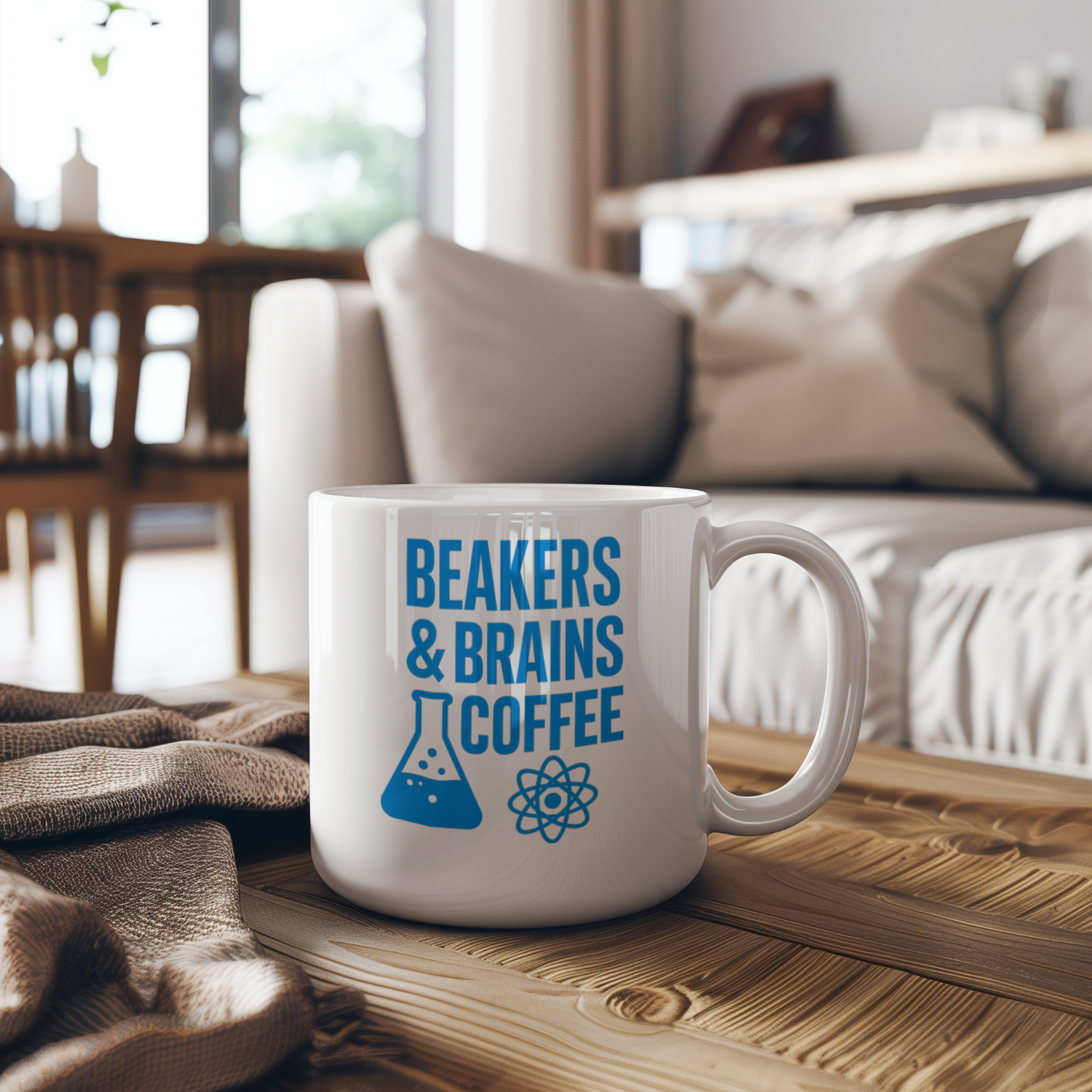 Science Teacher Beakers And Brains Coffee Coffee Mug | Teacher Gift | Ceramic Mug