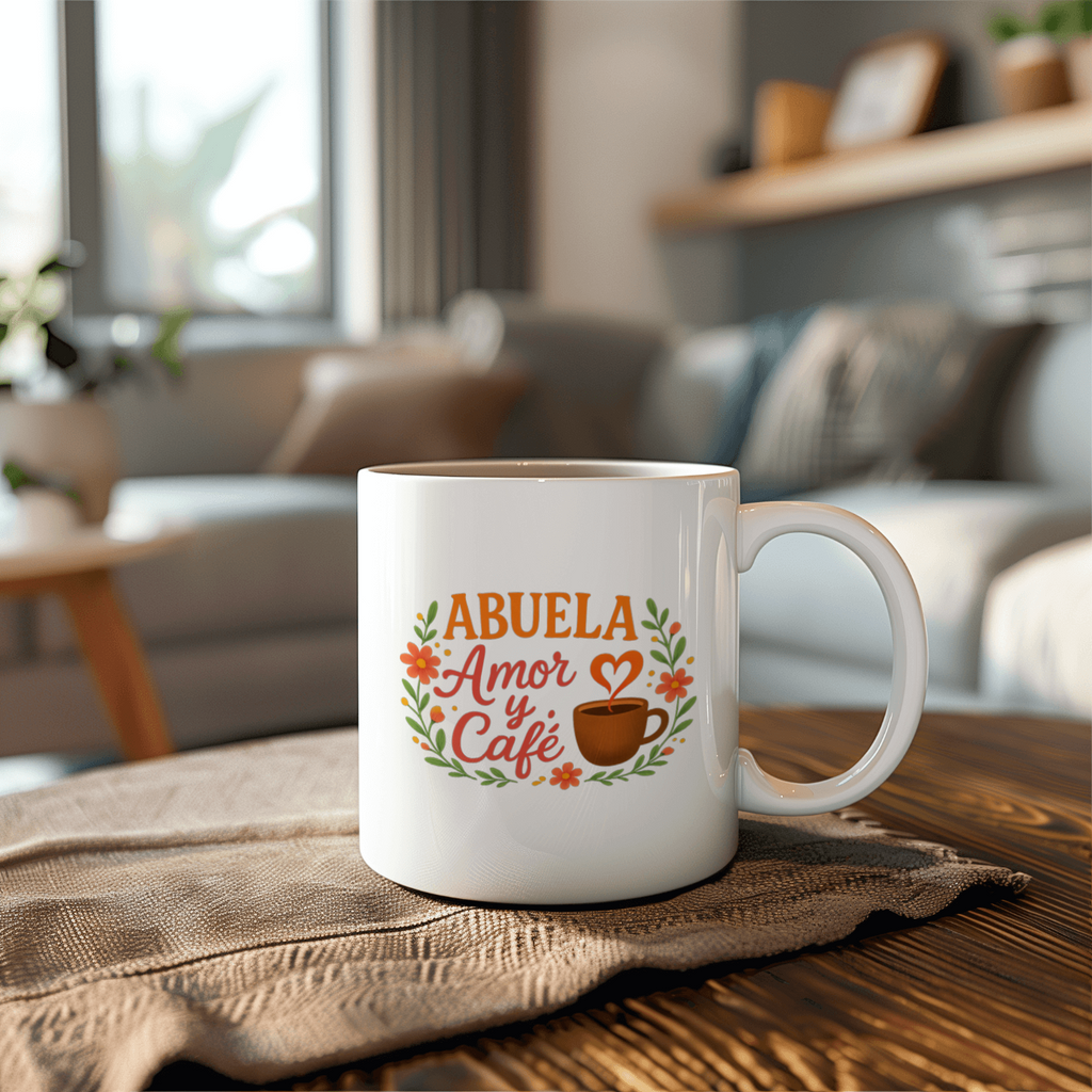 Abuela Amor Y Cafe Coffee Mug | Unique Gift | Ceramic Mug