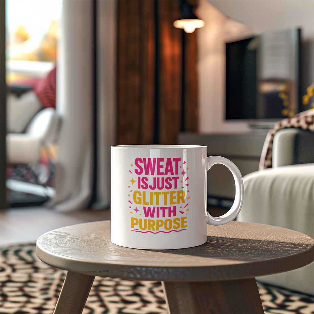 Zumba Instructor Sweat Is Just Glitter With Purpose Coffee Mug | Unique Gift | Ceramic Mug