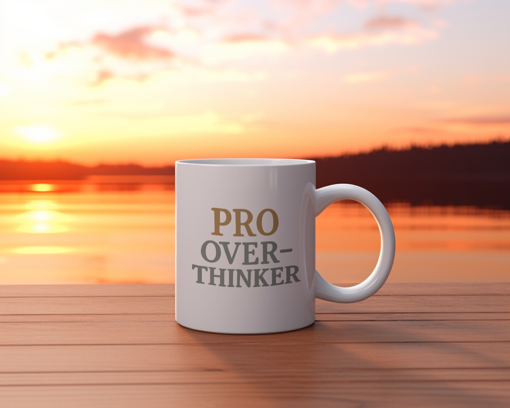 Warning Overthinking In Progress Coffee Mug | Funny Anxiety Gift | Ceramic Mug