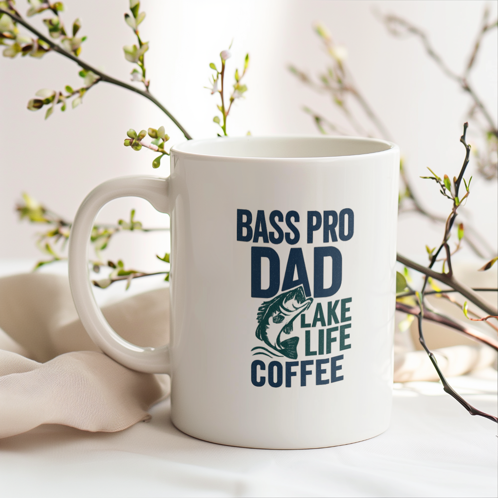 Bass Pro Dad Lake Life Coffee Coffee Mug | Gift for Dad | Ceramic Mug