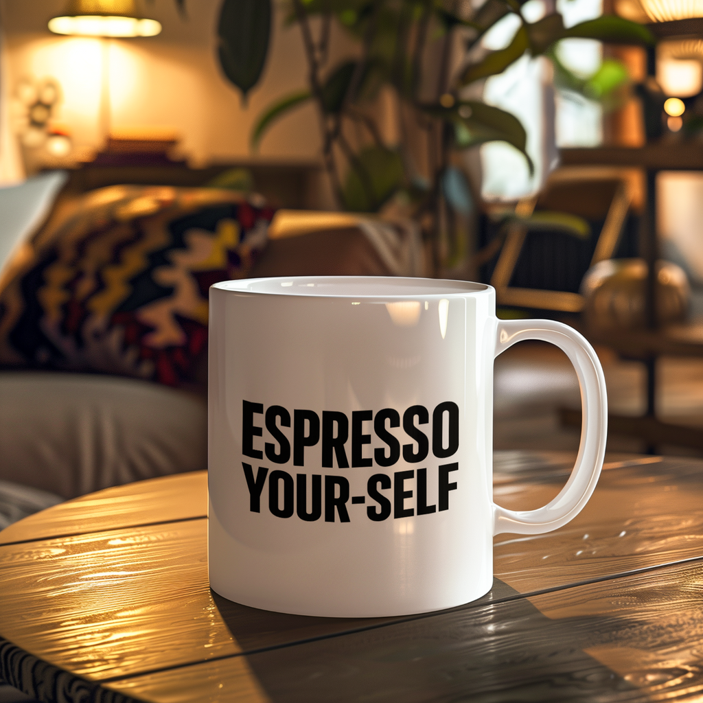 Espresso Yourself Daily Requirement Coffee Mug | Coffee Humor Gift | Ceramic Mug
