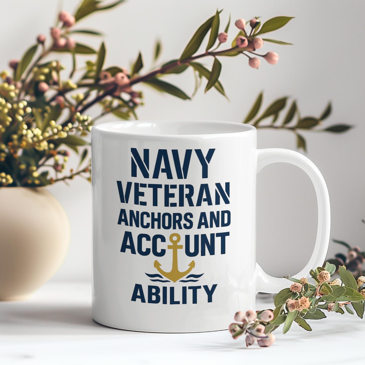 Proud Navy Veteran Anchors And Accountability Coffee Mug | Veteran Gift | Ceramic Mug