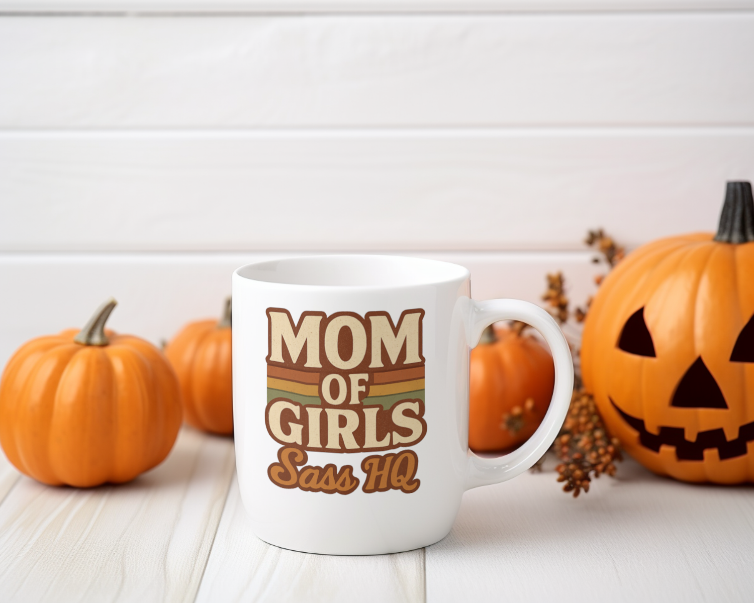 Mom Of Girls Running On Coffee And Love Coffee Mug | Girl Mom Humor | Ceramic Mug