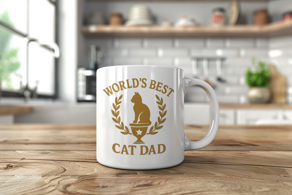 Worlds Best Cat Dad Coffee Mug | Cat Lover Gift | Ceramic Mug