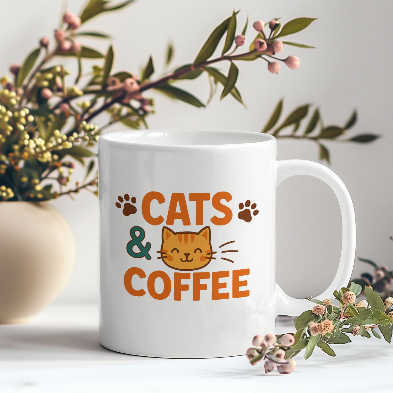 Cat Approves This Coffee Coffee Mug | Funny Cat And Coffee Gift | Ceramic Mug