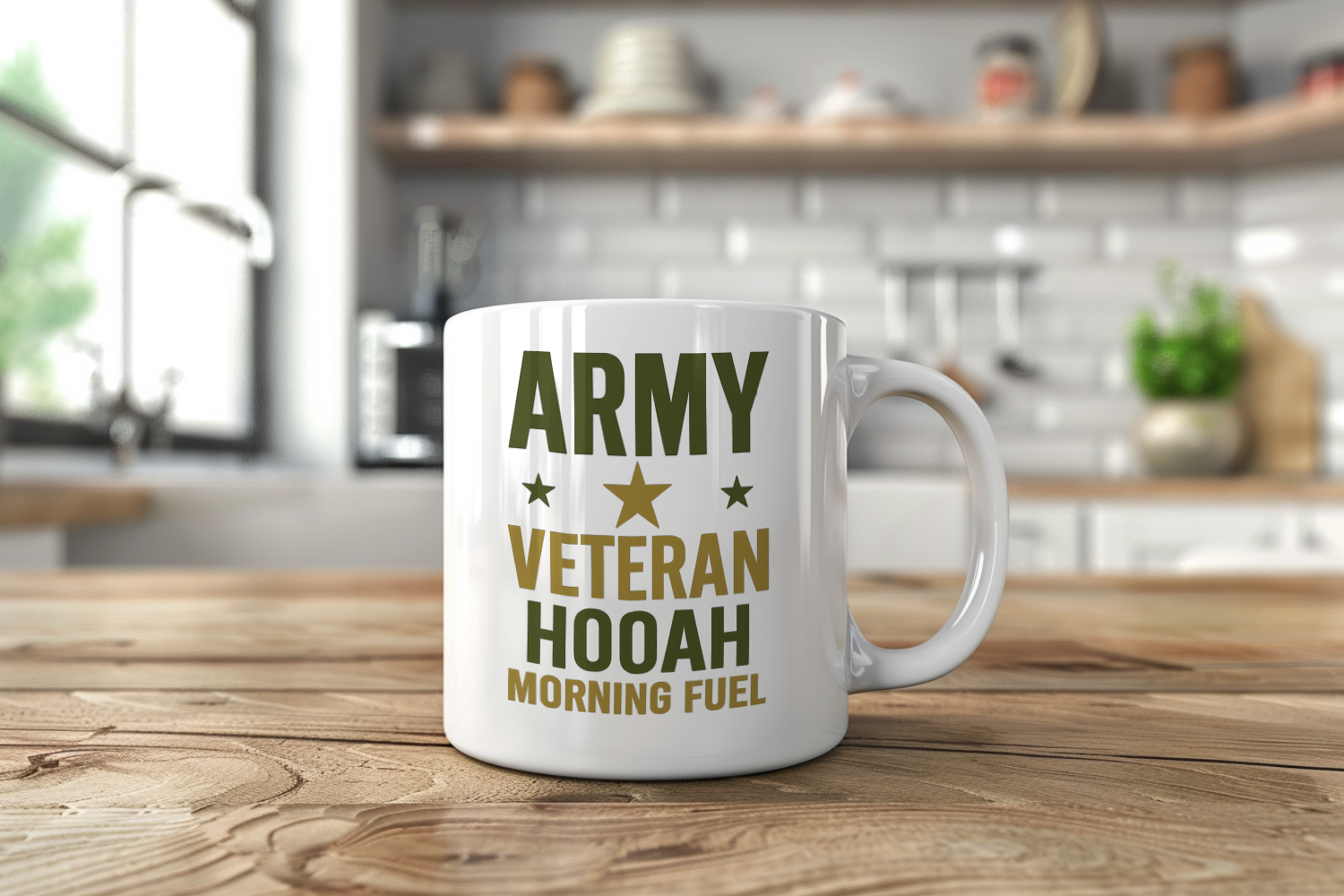 Army Veteran Hooah Morning Fuel Coffee Mug | Veteran Gift | Ceramic Mug