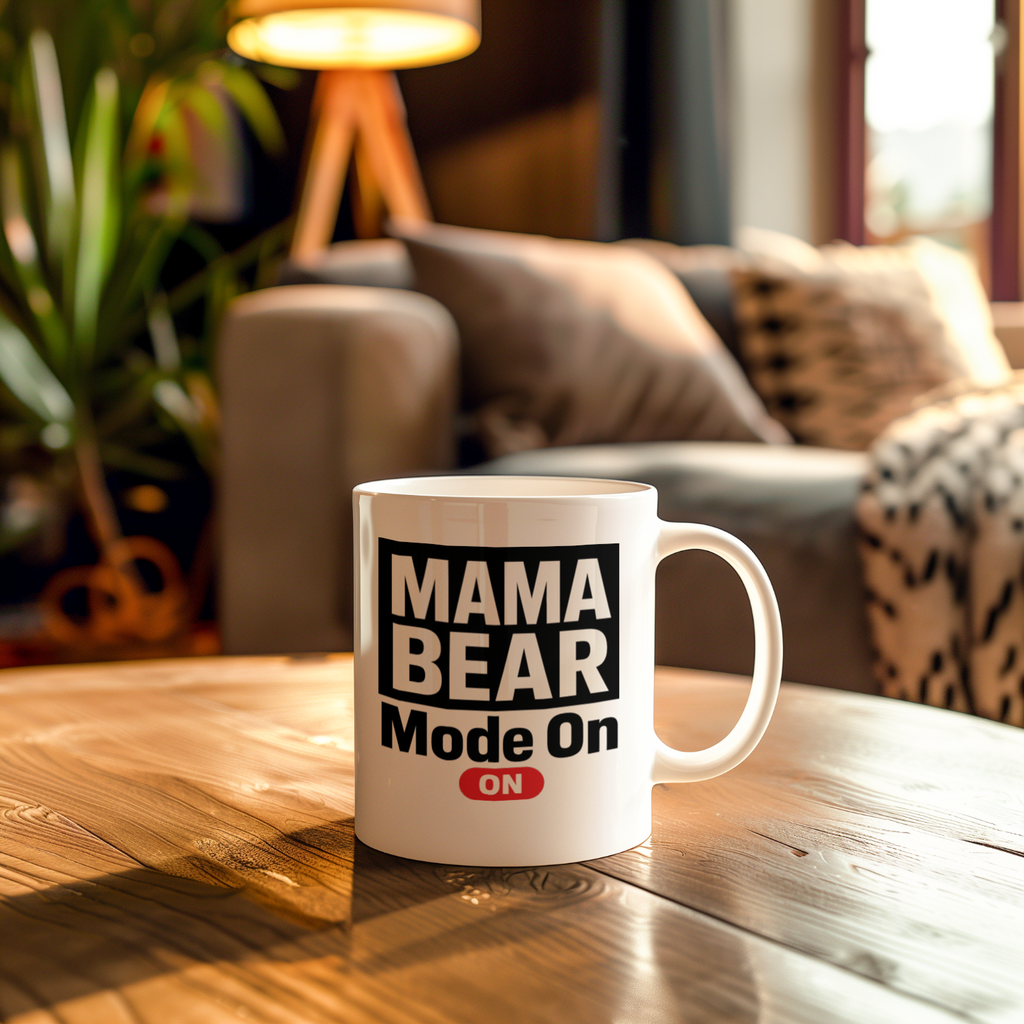 Growl Before Coffee Mama Bear Vibes Coffee Mug | Funny Mom Humor | Ceramic Mug
