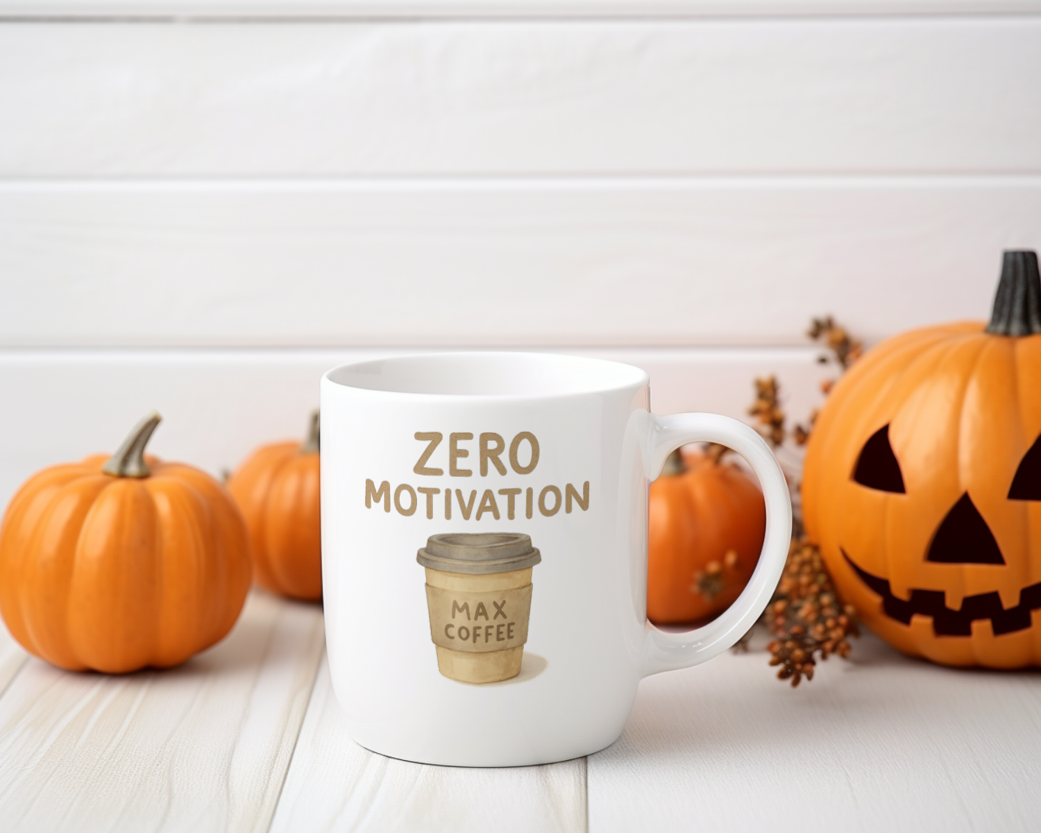 Motivation Level Zero Coffee Level Max Coffee Mug | Funny Gift | Ceramic Mug