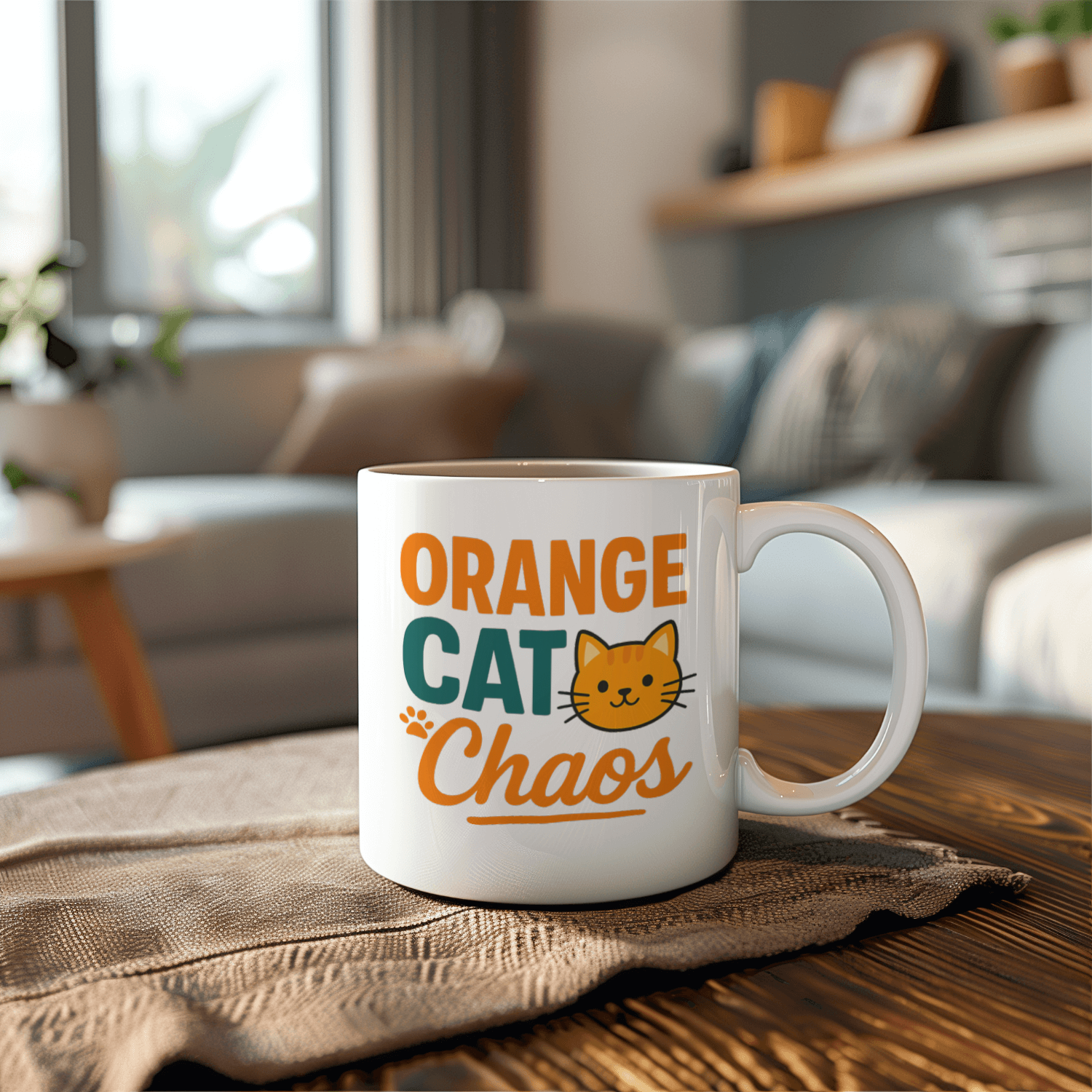 Ginger Cat Mom Proud And Covered In Fur Coffee Mug | Cat Lover Gift | Ceramic Mug