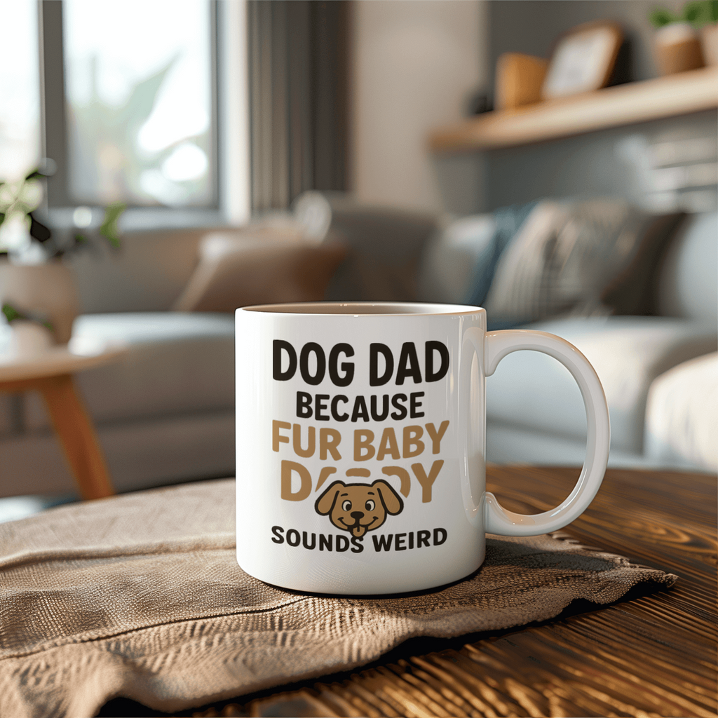 Dog Dad Because Fur Baby Daddy Sounds Weird Coffee Mug | Dog Lover Gift | Ceramic Mug