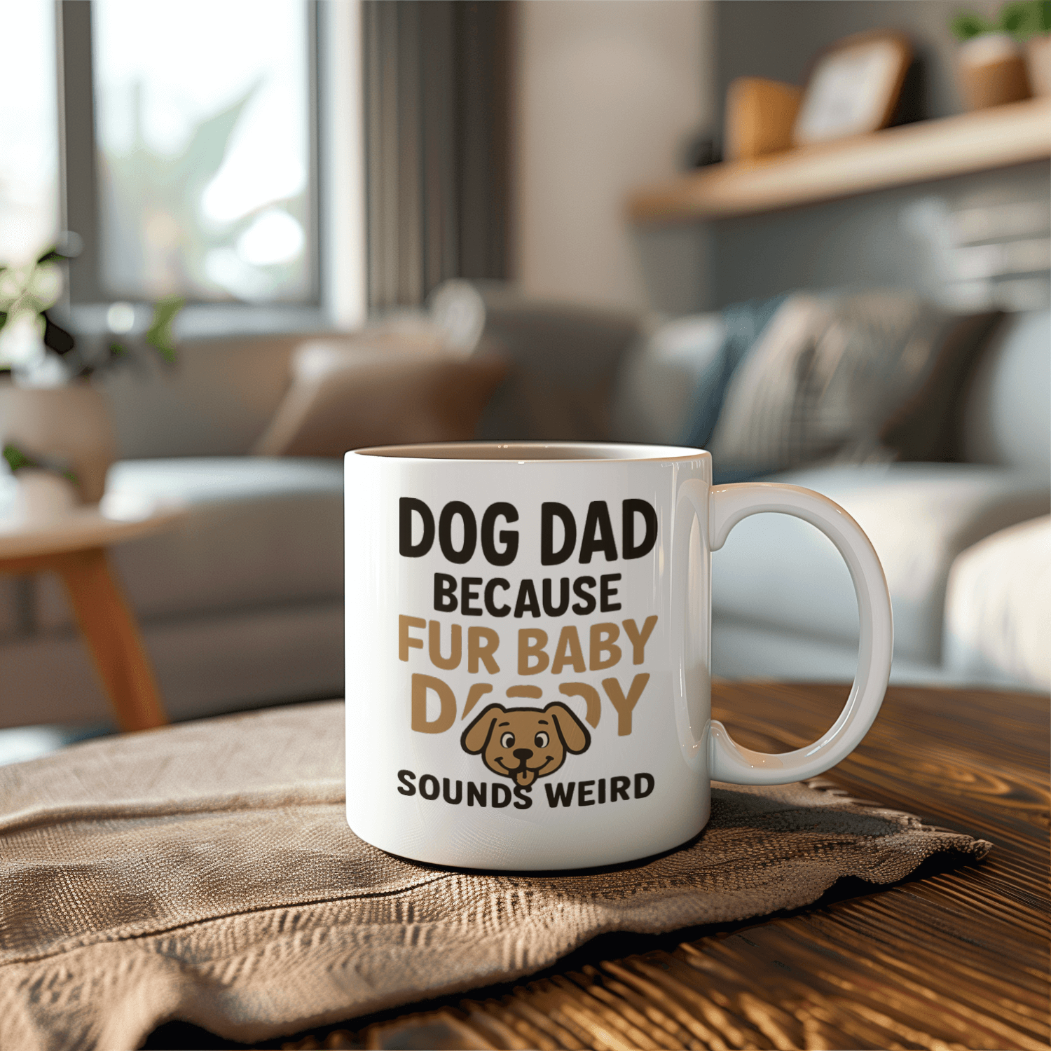 Dog Dad Because Fur Baby Daddy Sounds Weird Coffee Mug | Dog Lover Gift | Ceramic Mug