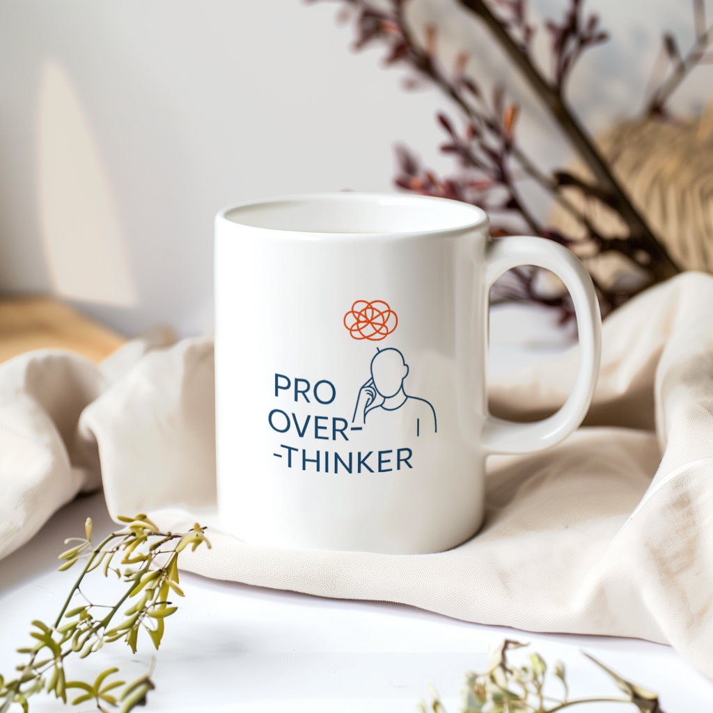 Overthinker In Progress Please Stand By Coffee Mug | Funny Anxiety Humor | Ceramic Mug