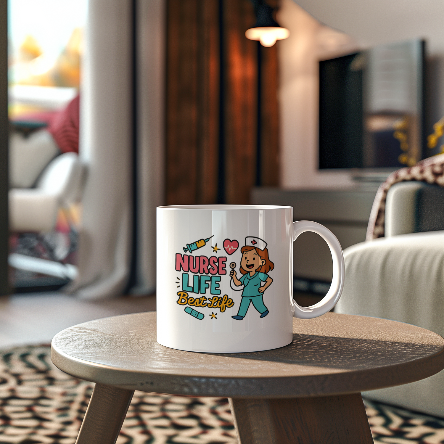 Nurse Life Coffee And Saving Lives Coffee Mug | Funny Nurse Humor | Ceramic Mug