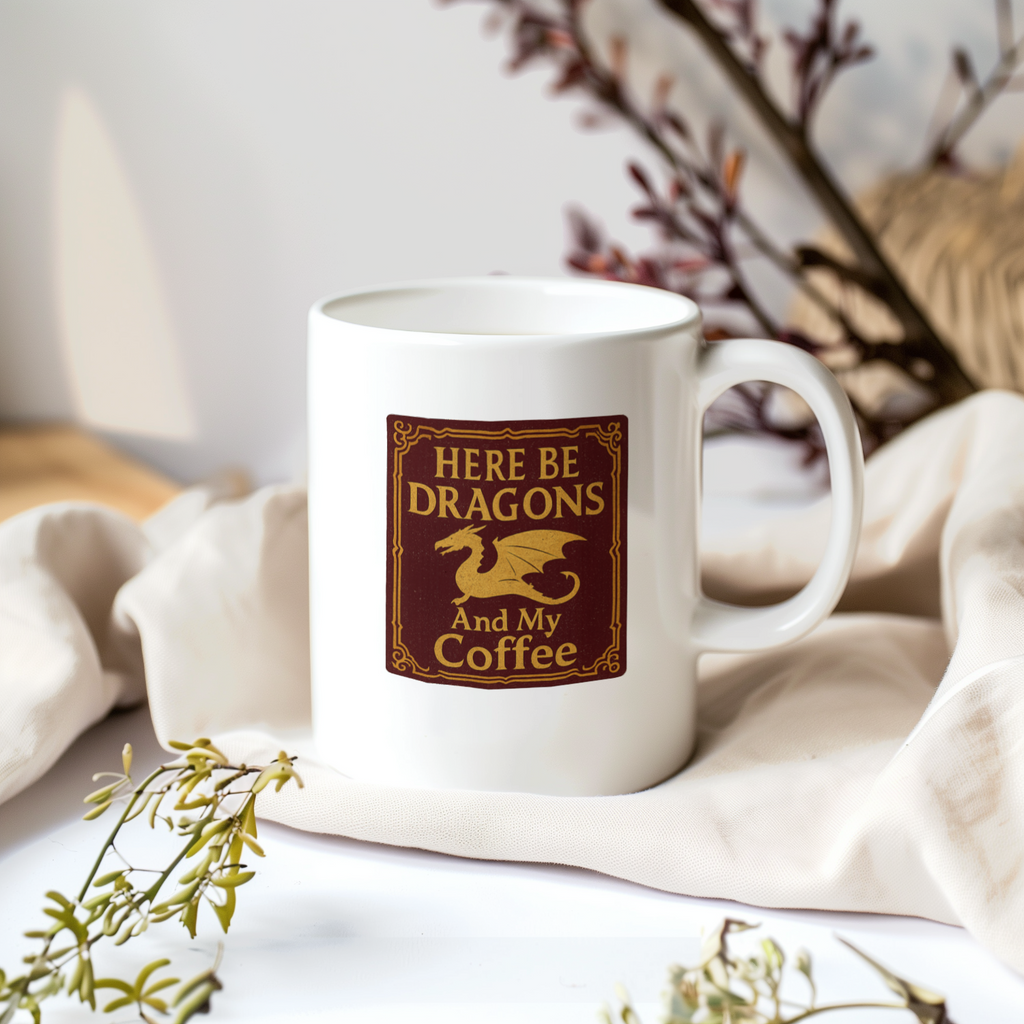 Dragon Lover Here Be Dragons Ceramic Mug