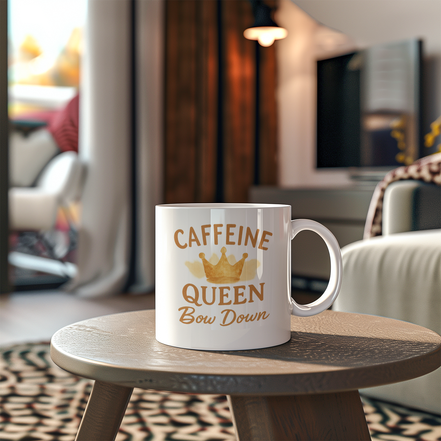 Born To Be Caffeine Queen Coffee Mug | Coffee Lover Gift | Ceramic Mug