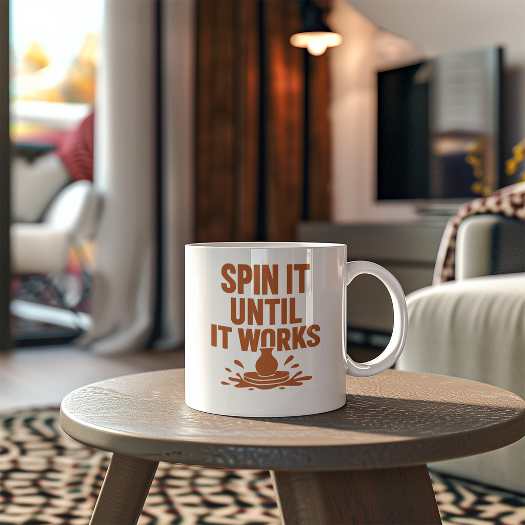 Pottery Wheel Addict Spin It Until It Works Coffee Mug | Unique Gift | Ceramic Mug