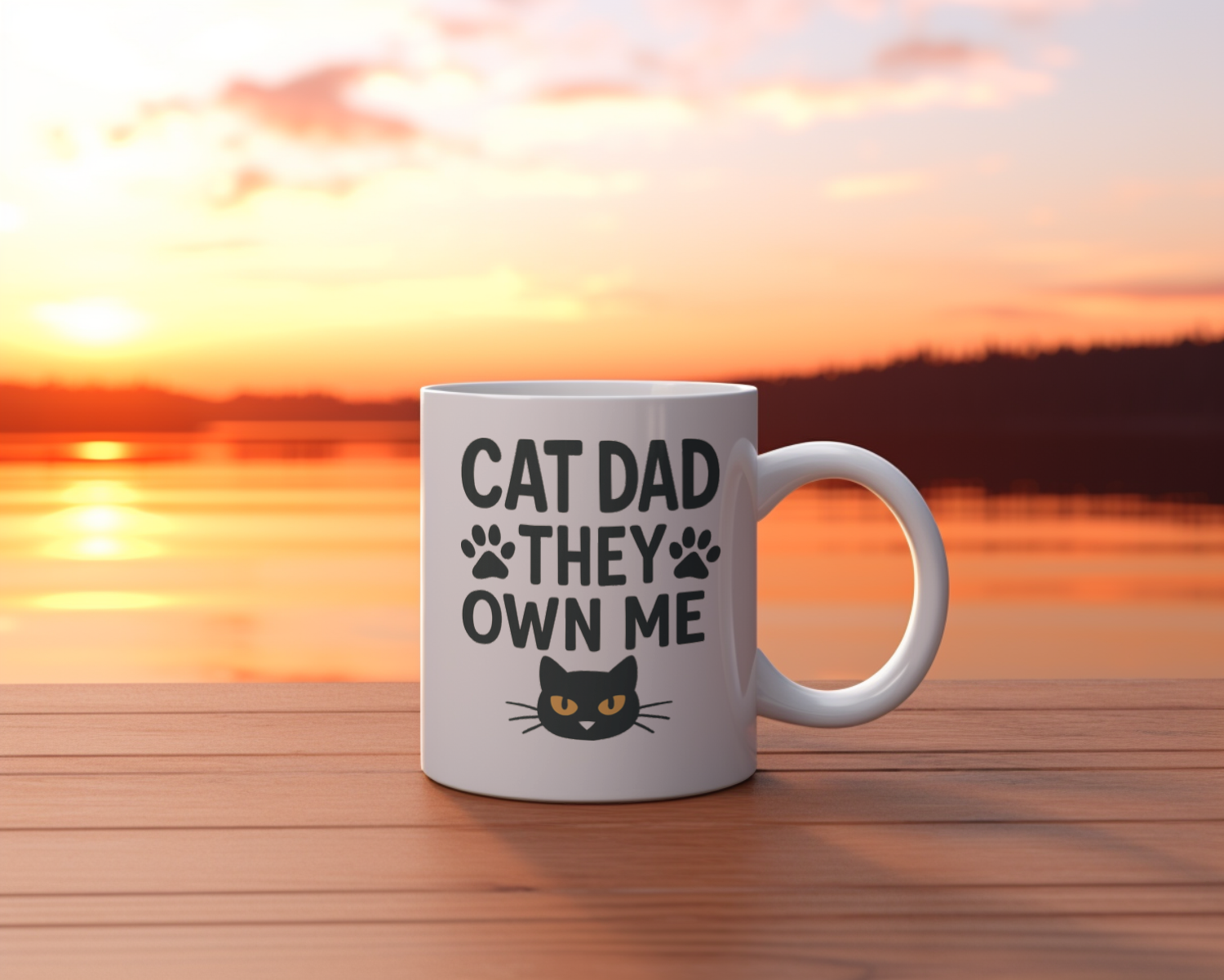 Cat Dad They Own Me I Know Coffee Mug | Cat Lover Gift | Ceramic Mug