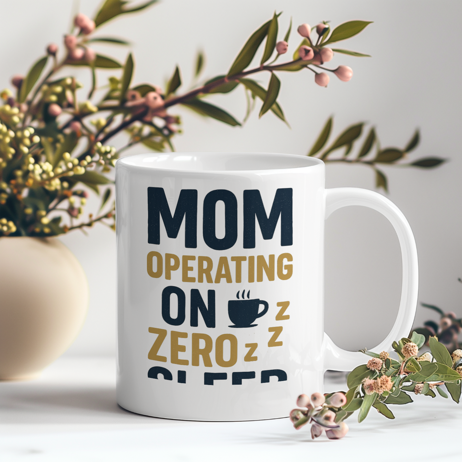 Mom Operating on Zero Sleep Coffee Mug | Gift for Mom | Ceramic Mug