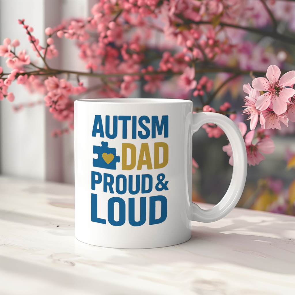 Autism Dad Proud And Loud Coffee Mug | Gift for Dad | Ceramic Mug