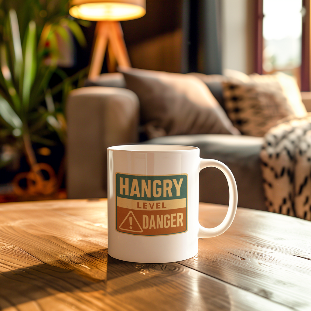 Easily Distracted By Food And Coffee Coffee Mug | Hangry Humor Gift | Ceramic Mug