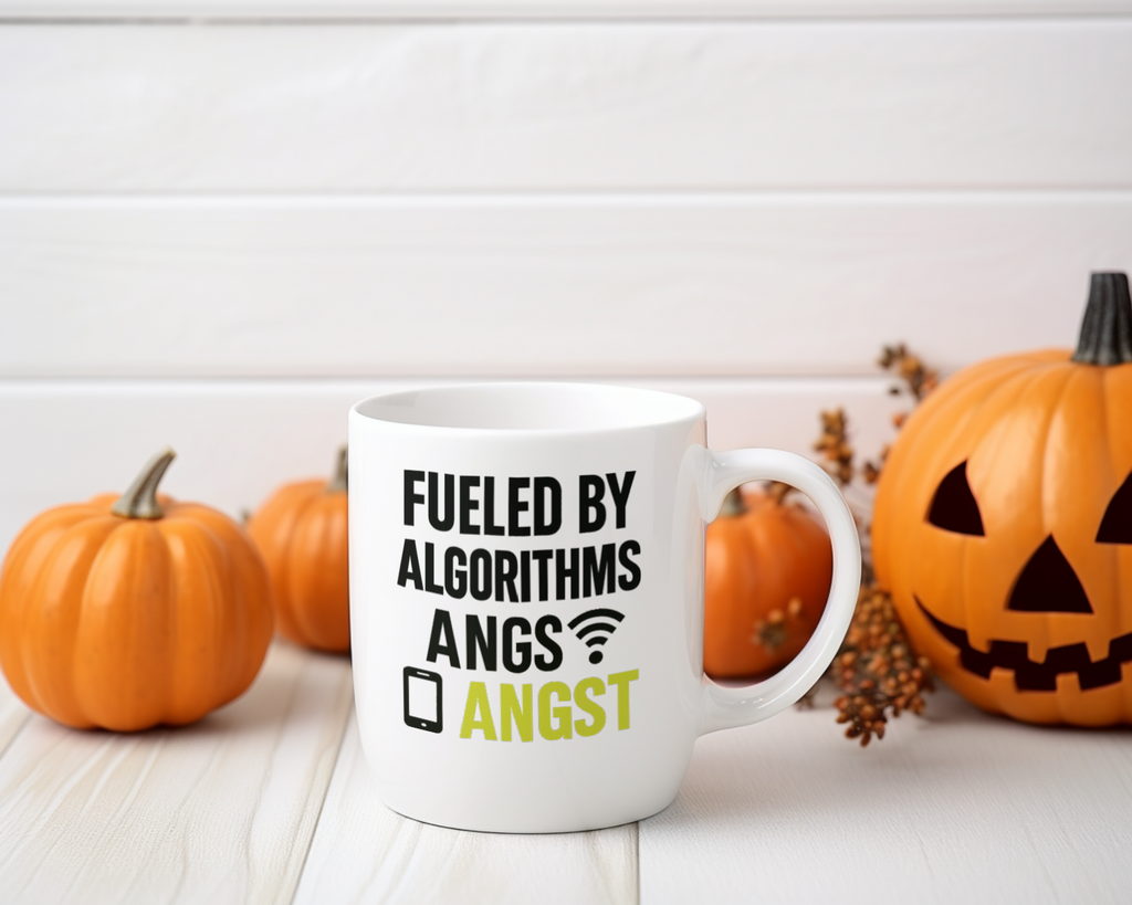 Content Creator Fueled By Algorithms And Angst Coffee Mug | Unique Gift | Ceramic Mug
