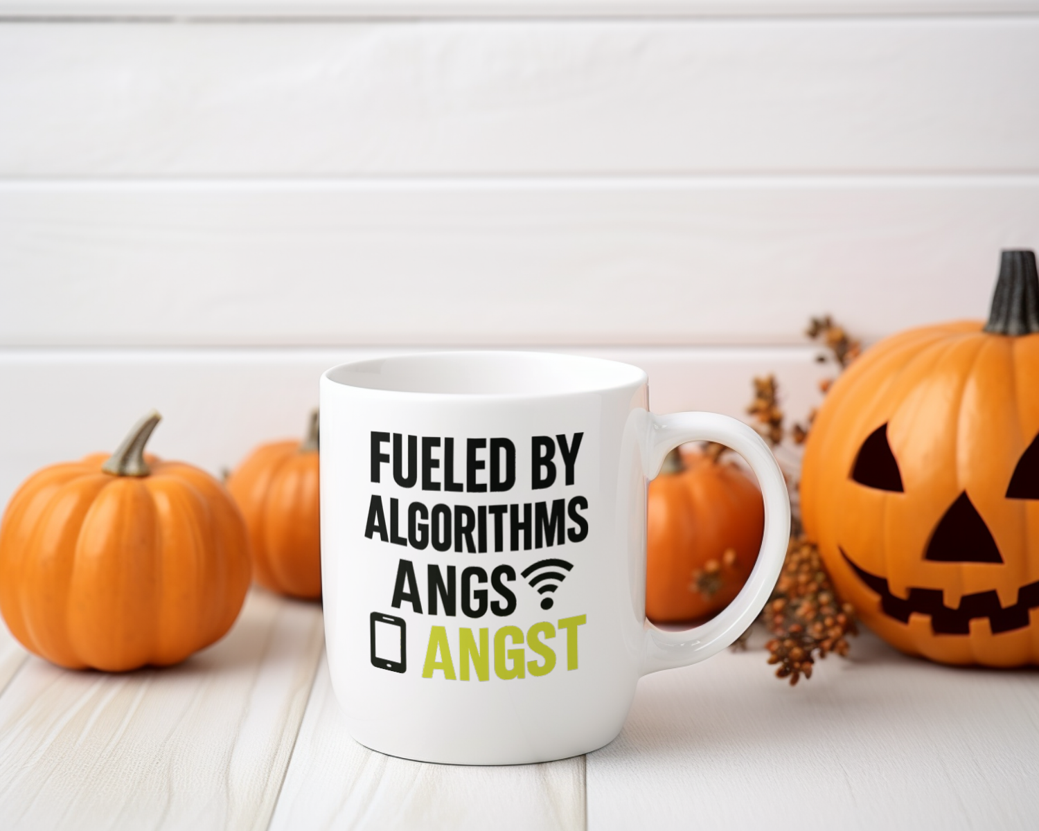 Content Creator Fueled By Algorithms And Angst Coffee Mug | Unique Gift | Ceramic Mug