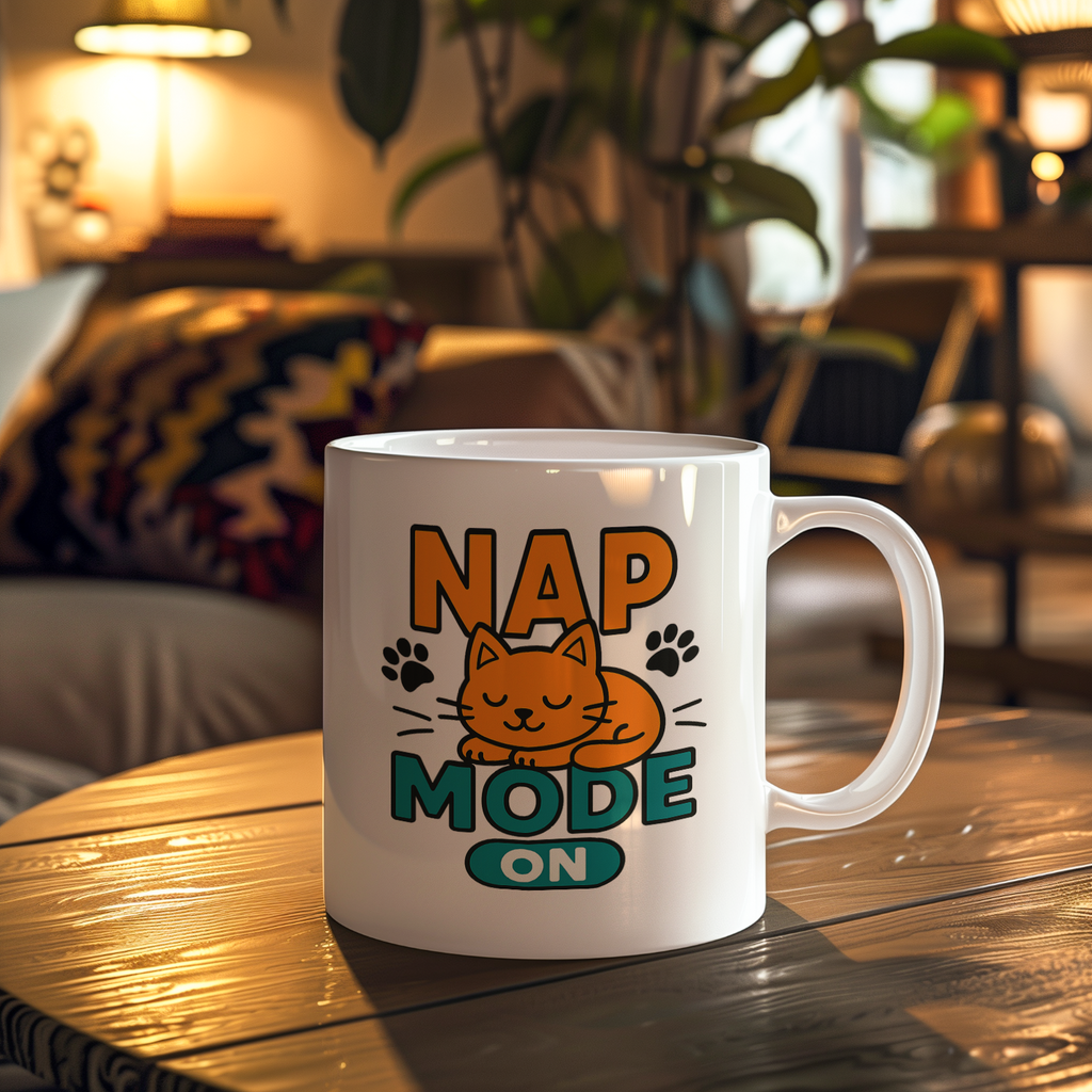 Do Not Disturb Cat Napping In Progress Coffee Mug | Cat Lover Humor | Ceramic Mug