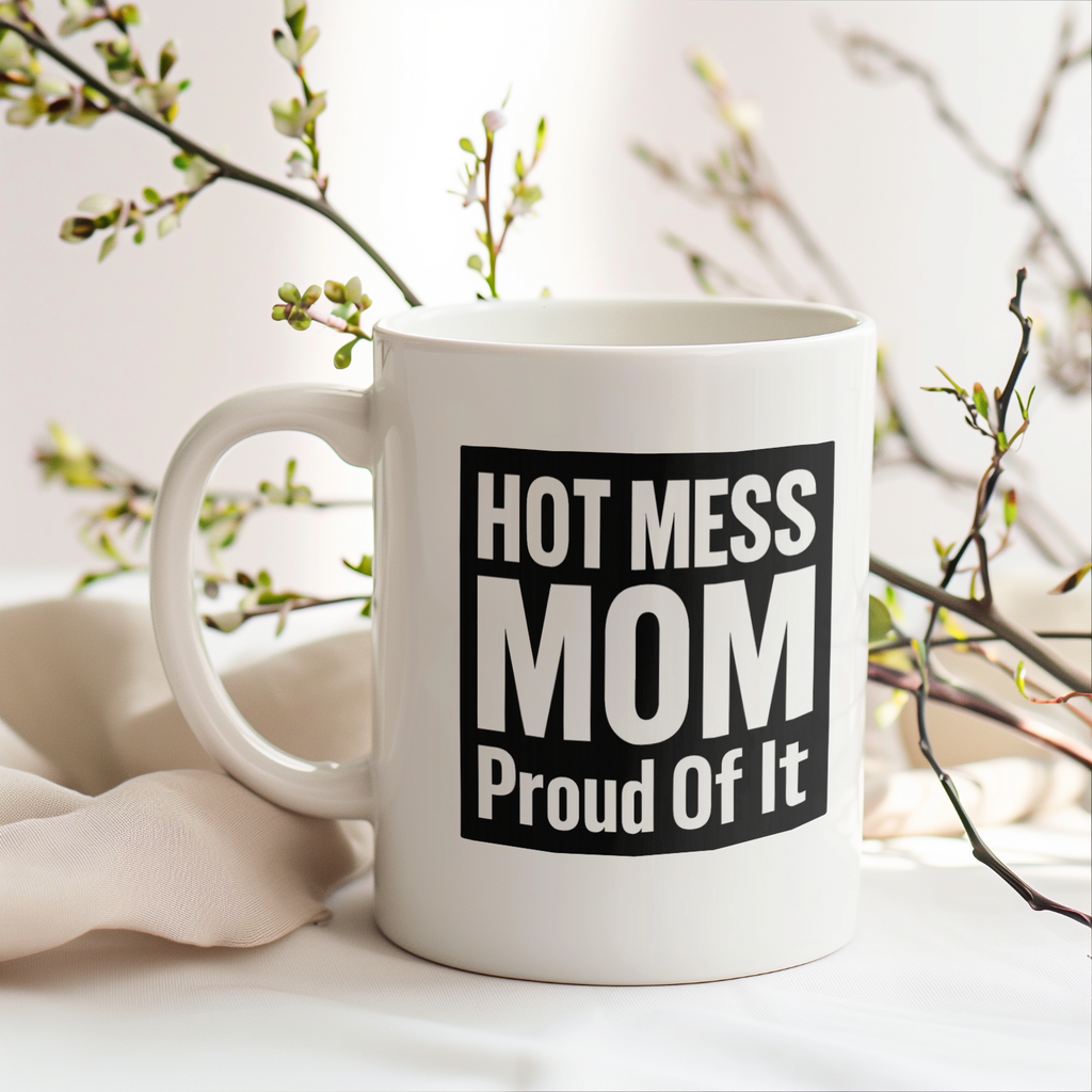 Hot Mess Mom Living My Best Mess Coffee Mug | Funny Mom Gift | Ceramic Mug