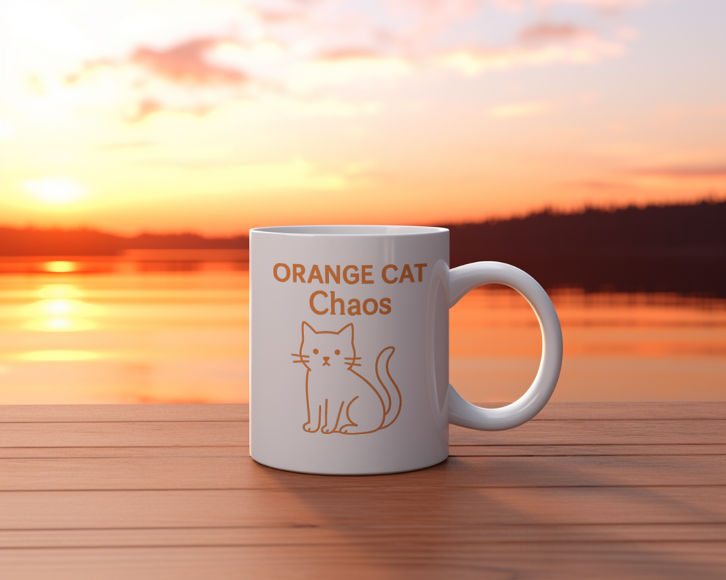 My Orange Cat Has Zero Brain Cells Coffee Mug | Funny Cat Humor | Ceramic Mug